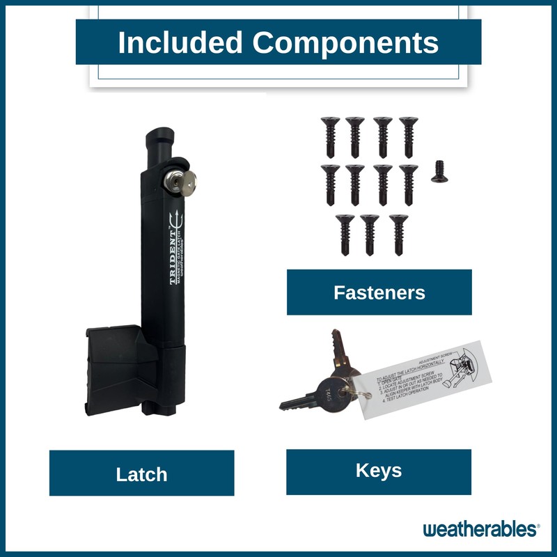 Weatherables Trident 10-inch Top-Pull Child Safety Pool Gate Latch –
