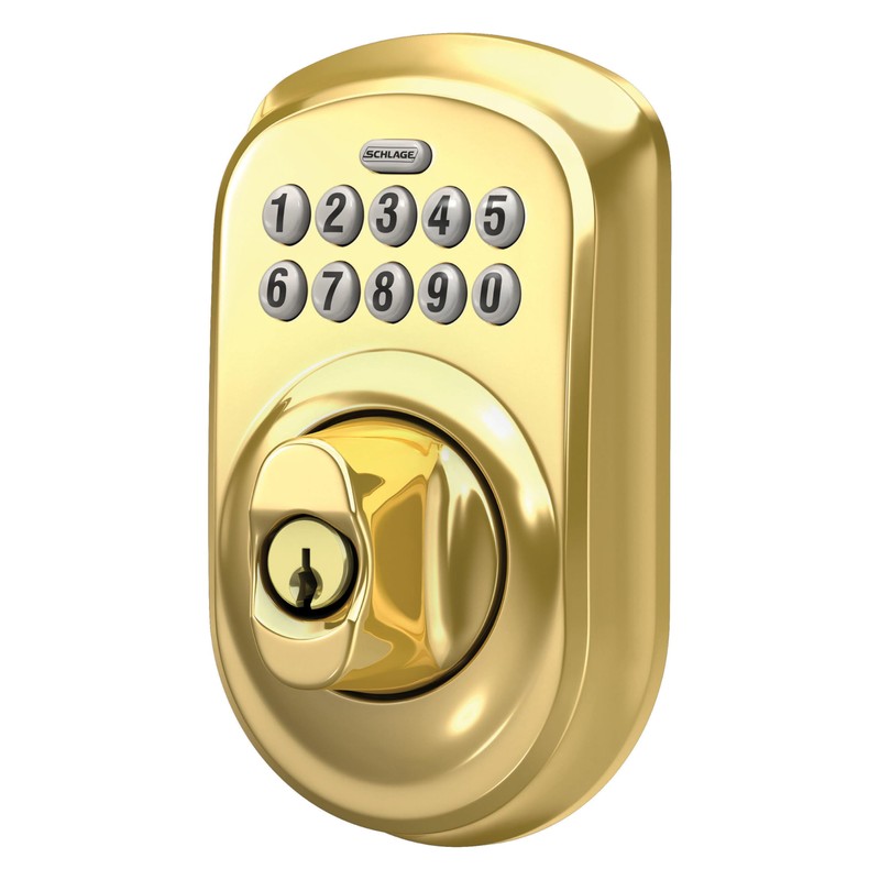 Schlage BE365 V PLY 505 Plymouth Keypad Deadbolt, Electronic Keyless