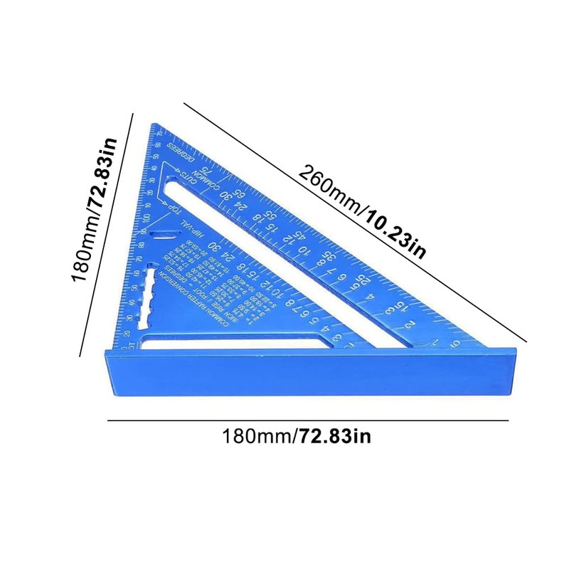 7'' Aluminum Speed Squar-e, 180mm Woodworking Speed Squar-e Metric Thickened