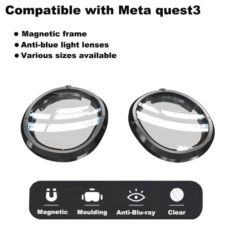 HMHAMA 1 Pair VR Magnetic Myopia Lens for Meta Quest