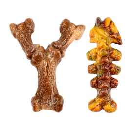 Aroocke 2pack-Tough Large Dog Chew Toys-Bacon Flavor,Durable Nylon Dog Bone Toy for Aggressive Chewers, Small/Medium/Large Breed Dog - Teeth Cleaning & Training - Avoid Loneliness & A Gift for Dogs