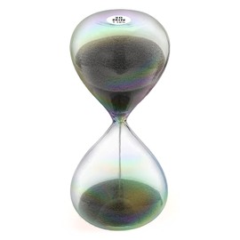 Hourglass 30 Minute Sand Timer with 7 Colored Glass & Black Sand Clock, Sand Watch 30 Min,Reloj de Arena 30 Minutos for Home,Desk,Office Decorative