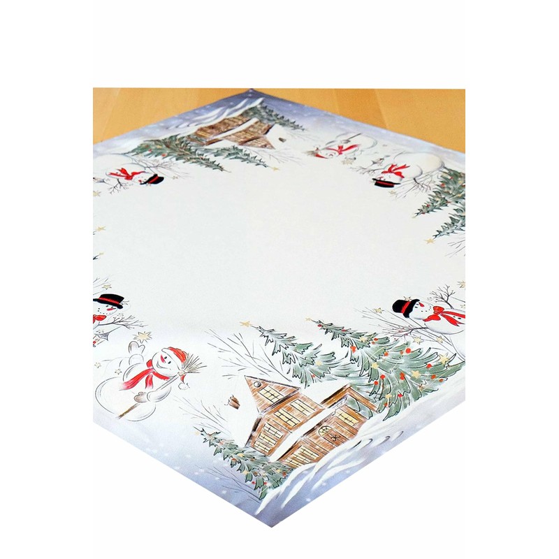 Kamaca snowmen series high-quality print motif Christmas tablecloth, winter Christmas