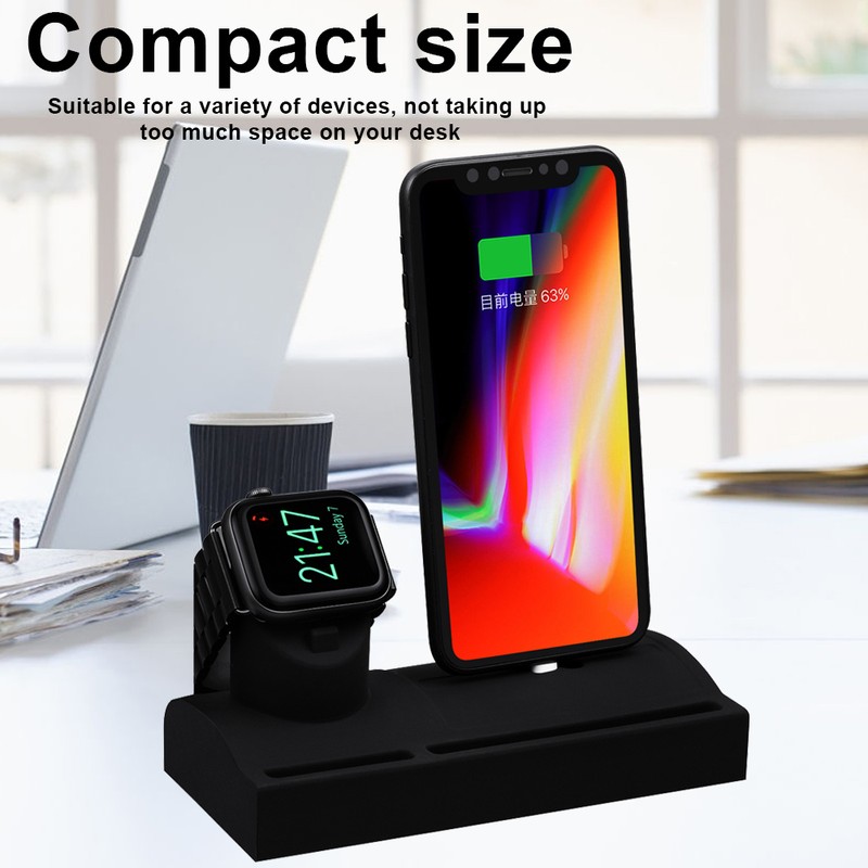 Mobile Phone Charging Base Silicone Stand Holder Bracket for iWatch5/iPhone11