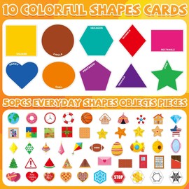 60Pcs Shapes Bulletin Board Set Shape Sorters for Toddlers Shape Matching Game Learning Sorting Toys for Kids Shapes Posters Cutouts for Preschool Classroom Wall Decor