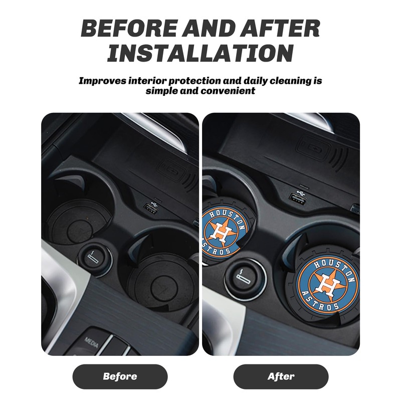 2PCS Car Cup Holder Coaster,Auto Cup Holder Insert Coaster for