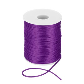 PATIKIL 2mm x 110 Yard Nylon String Cord Beading Satin String Knotting Cord Twine Thread for Jewelry Making Chinese Knotting Necklaces Macrame DIY Craft, Red-Violet