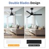 LANMEL 42'' Black Ceiling Fans with Lights and Remote, 6