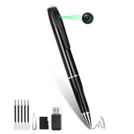 Ovolaptics mini Camera Pen with 64GB Memory Card, 1080P HD Mini Surveillance Camera, Portable Pocket Cam, Black