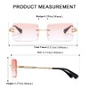 aisswzber Fashion Rimless Rectangle Sunglasses for Women Men Square Glasses