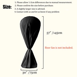 J&C Fan Cover Fan Dust Cover Waterproof Stand up Floor Fan Covers Outdoor Pedestal Fan Cover Standing Round Fans Dustproof Covers Protector for Indoor Room Fan Household Black Large 420D