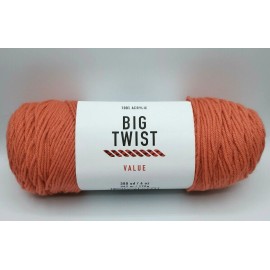 Big Twist Value Yarn Dk. Coral 100% Acrylic Dye Lot 644477 Weight #4 6oz 380yds