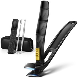 LEYOUFU Angled Head Toenail Clippers for Thick Nails for Seniors, Wide Jaw Opening Nail Clippers with Safety Lock Ergonomic Fingernail Toe Nail Cutter Trimmer for Men Women Adult Pregnant