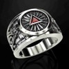 PikaLF Masonic Ring for Men, Crystal Triangle Masonic Ring, Freemason