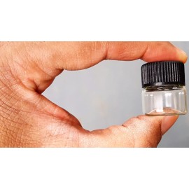 Gingher 12X Tiny Small TRAVEL Storage Clear Bottles Glass Mini Jar 1" Vials 23x25 BLACK