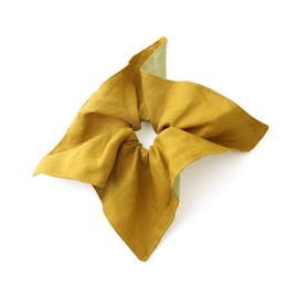 Vingtaine HS-220-YE Reversible Square Scrunchie, For Adults, Square, Reversible, 2-Way Hair Arrangement, Nude Color, Elegant, Mature Feel, Stylish