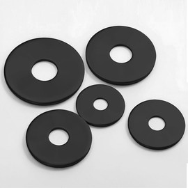 Drenky Black Stainless Steel Washers 25 Pcs M10 x 25mm Thickness 2mm Shockproof Large Washer DIN 125 Round Flat Sealing Gasket for Screws & Bolts
