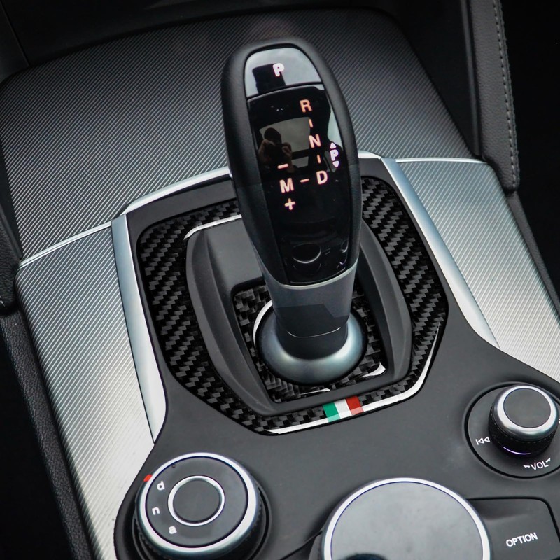 Car Gear Shift Trim Center Console Panel Cover Sticker Carbon