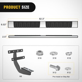 Nilight Running Boards Compatible with Dodge Ram 2019-2024 1500 New Body Style Crew Cab(Exclude 2019-2024 Classic) 6 Inch Side Step, 2 Years Warranty
