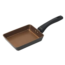 Visions CP-1751 Egg Pan, 5.1 x 7.1 inches (13 x 18 cm), IH Compatible, Black, Gold Coating
