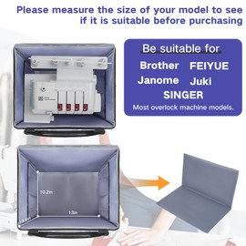 GMAK Serger Carrying Case, Universal Serger Storage Bags with Base Padding Pad, Storage Pockets, Travel Case with Shoulder Strap for Most Standard Overlock Sewing Machines and Accessories, Grey Dots