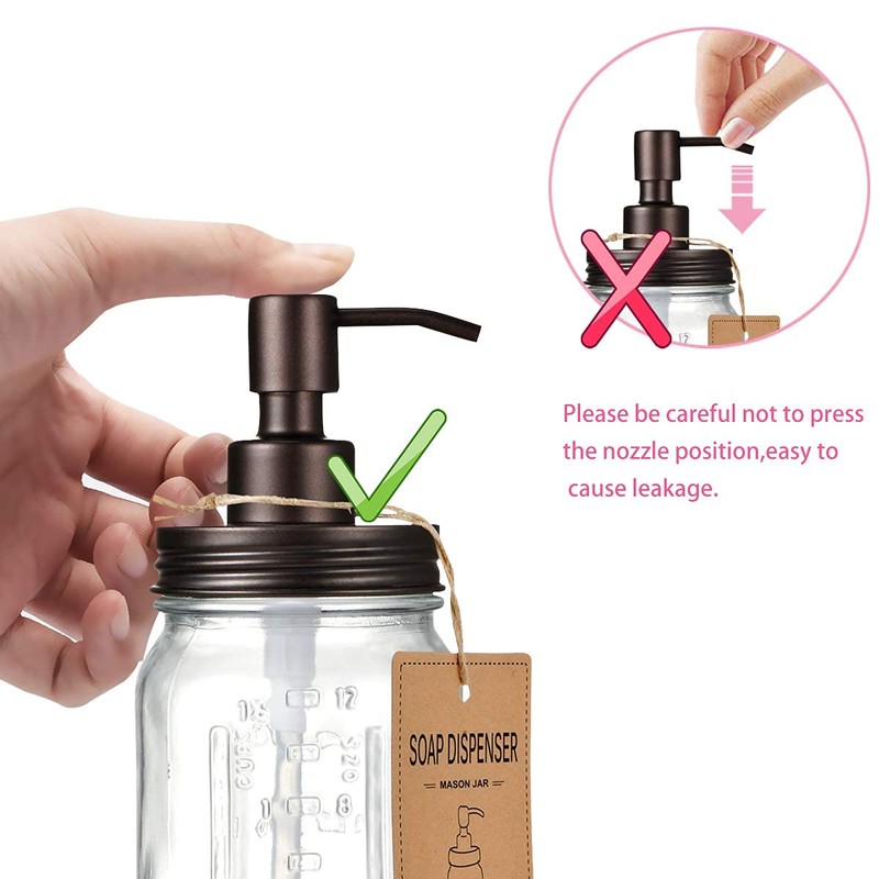 Amolliar Mason Jar Liquid Soap Dispensers, Rustproof Stainless Steel Mason