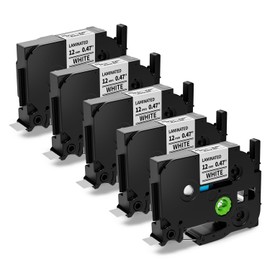 5 x Wonfoucs Compatible with Brother P Touch Tapes 12 mm TZe-231 TZe231 TZ-231 Tz Tape 12 mm 0.47 White Label Tape for P Touch PT-H100R PT-H105 PT-H100LB PTH110 H107B PTD400 D210 E100 D600VP 1000