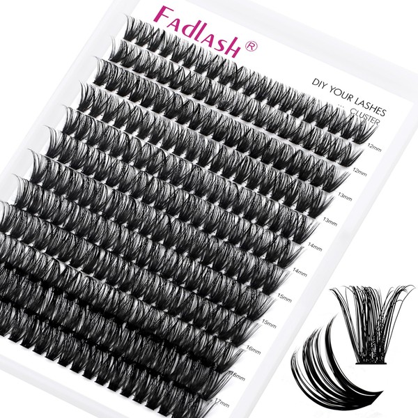 Fadlash Cluster Wimpern Extensions Einzelwimpern 60D 0.07 C Curl 12-18mm