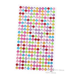 TEHAUX 4sheets Rhinestone Stickers for Nail Art and Face Decoration Round Gems for DIY Crafts Boys and Girls Activities and Personal Accessories