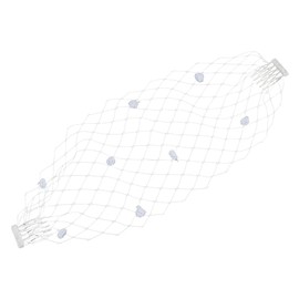 FINGERINSPIRE Bridal Bird Cage Veil with Fluff Ball Nylon Fascinator Net Face Veil with Combs Fascinator Net Veil Fascinator Headband Wedding Tea Party Fascinator Veil, White