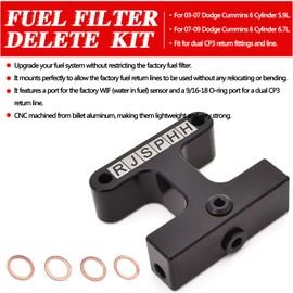 RJSPHH Fuel Filter Delete Fuel Filter Bypass Kit Compatible with 2003-2009 Dodge Ram 5.9 & 6.7 Cummins Diesel