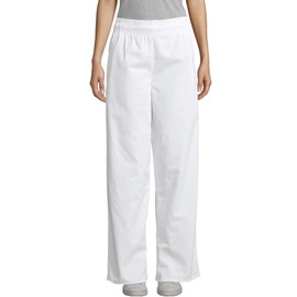 Uncommon Threads Unisex Classic Baggy Chef Pant with 3 Inch Elastic Waist, White, Large