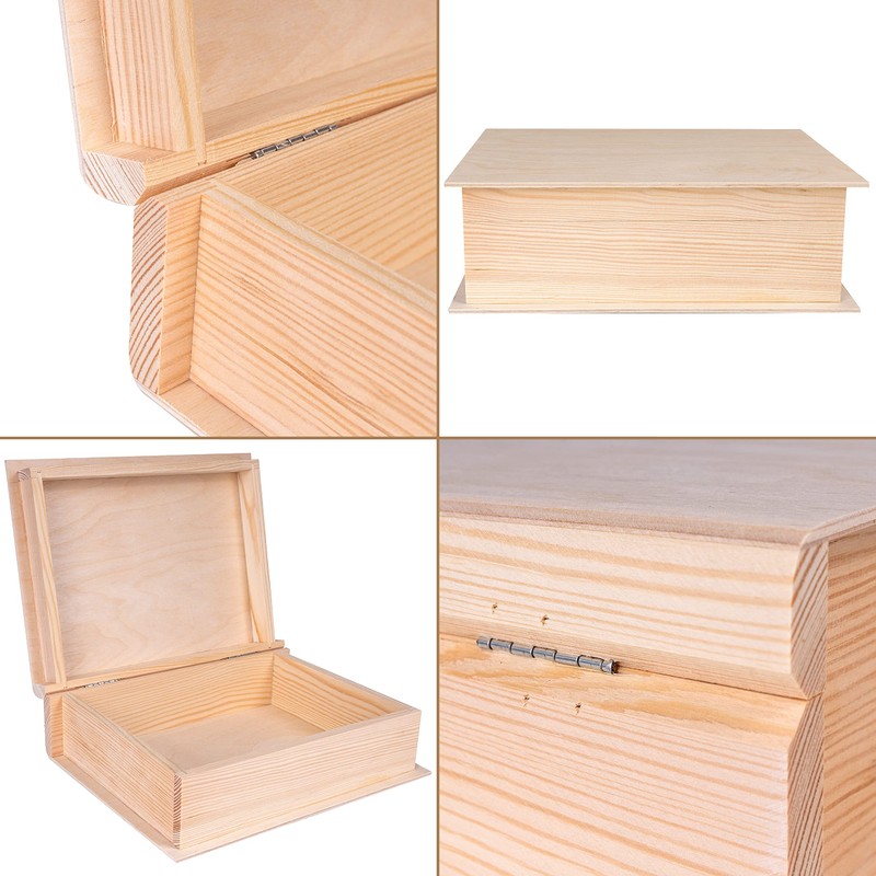 Creative Deco Book Box Wooden Box with Lid | 24