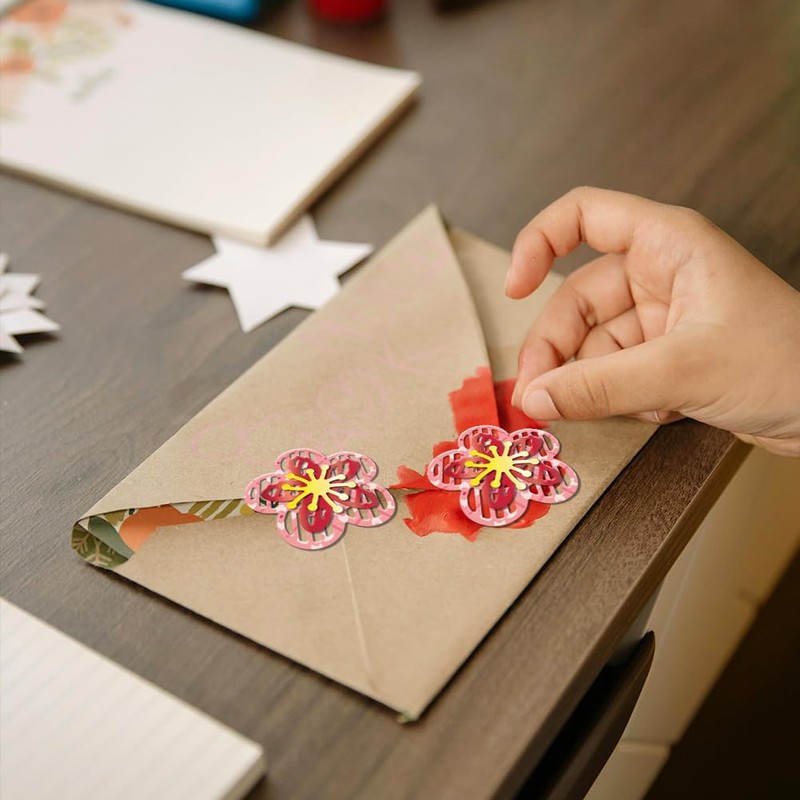 GLOBLELAND Cutting Dies with Lines and Flowers, Metal Spring Flowers