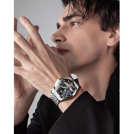 OLEVS Watches Mens Automatic Skeleton Original tourbillon Self Winding Luxury Lunar Stylish Wrist Watch Waterproof Luminous