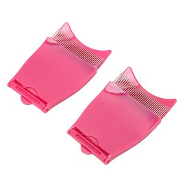 2 Uds Separador de Peine de Pestañas, Cepillo de Máscara de Pestañas Plegable Portátil Y Peine con Dientes de Metal, Herramienta de Aseo de Pestañas para Viajes, Rojo