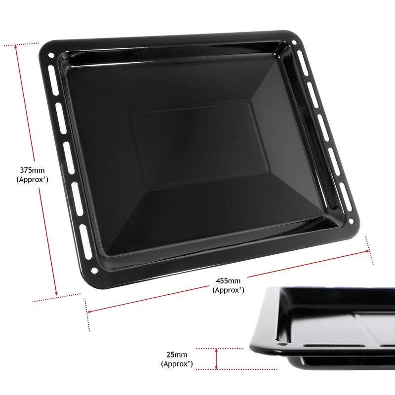 SPARES2GO Large Vitreous Enamel Oven Baking Tray Compatible with Flavel,