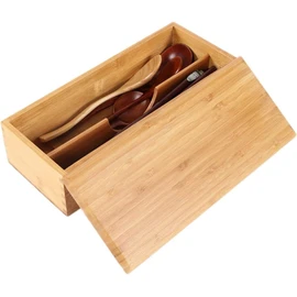 fieldlabo Bamboo Chopstick Case Chopstick Case Cutlery Case with Lid for Commercial Use