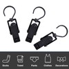INCREWAY Laundry Hooks Clip, 16pcs 4.53" Black Durable Plastic Curtain