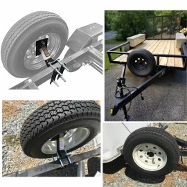 all-in-one emporium Boat Trailer Spare Tire Mount Carrier Wheel Cargo Holder Durable Powder Coat