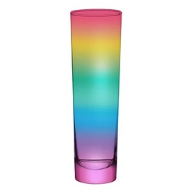 Slant Collections Champagne Glass Stemless Champagne Flute, 8-Ounces, Rainbow (Flat Design)