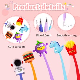 HuaMuDM Pack of 30 Funny Gel Pen Set, Shake Children's Birthday Party Bag Set, Ballpoint Pen for Children with Colourful Cartoon Design, Funny Gel Pens with Animal Motif Ballpoint Pen