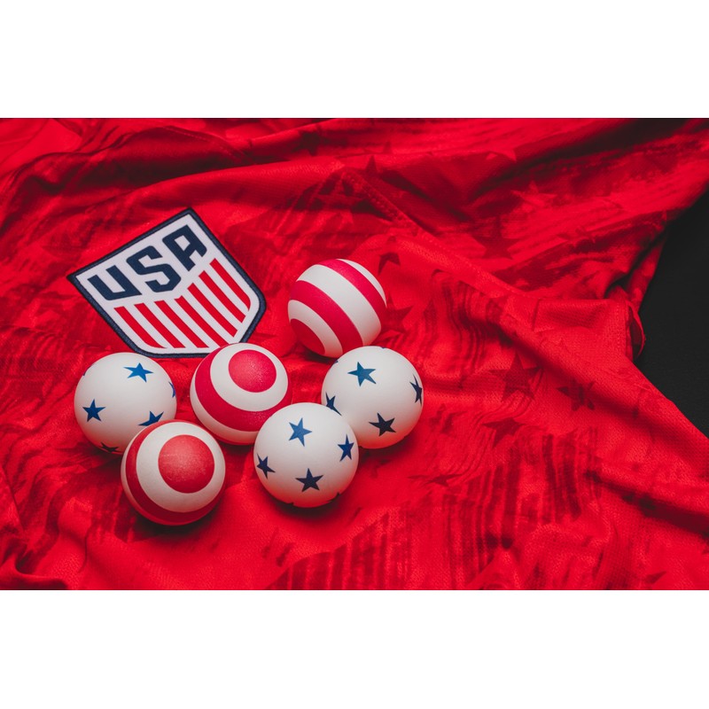 STIGA 6 Pack Stars/Stripes Ping Pong Balls - 40mm ITTF
