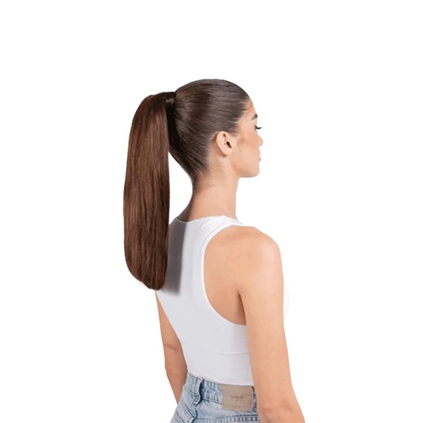 cliphair 14" Mini Straight Up Wrap Around Ponytail, Dark Brown