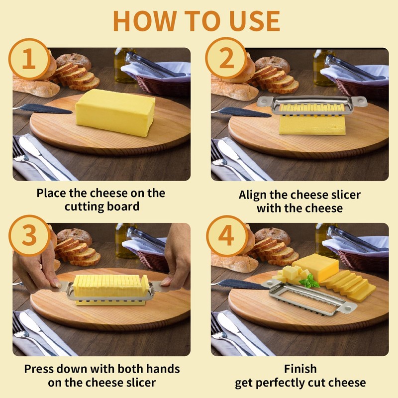 ENLOY Stainless Steel Butter & Cheese Slicer - Multipurpose Food