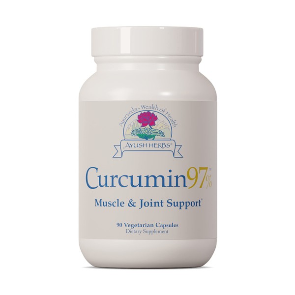 Ayush Herbs Curcumin 97%, Herbal Turmeric Supplement for Whole-Body Support, 90 Capsules