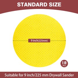 BAOSTC 120 Grit 9-Inch Perforated Hook-and-Loop Drywall Sanding Discs, Durable Aluminum Oxide Sanding Pads for Drywall Sanders – Improved Dust Extraction & Long-Lasting Performance (10-Pack)