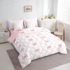 Erosebridal Pink Bowknot 7 Piece Comforter Set Twin Bow Knot
