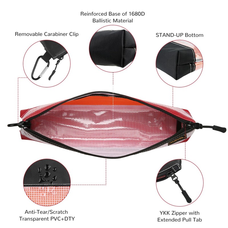 Clear Tool Pouch, 14" Long Tool Bag, Small Zipper Pouch,