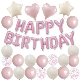 Birthday Decoration Pink Happy Birthday Balloons Pink Cream Decoration Birthday Girl Happy Birthday Decoration Women